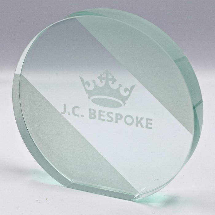 MODERN OVAL EXPRESS GLASS AWARD 120MM (15MM THICK) AVAILABLE IN 3 SIZES 